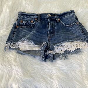 We the Free - Denim button-fly cut-off Avery shorts - size 24